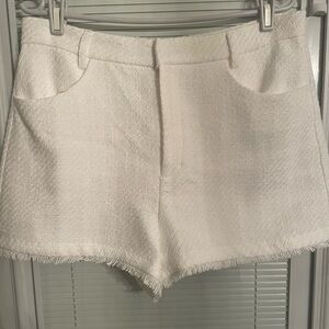 Zara  Boucle’ Shorts - Ivory Size XL